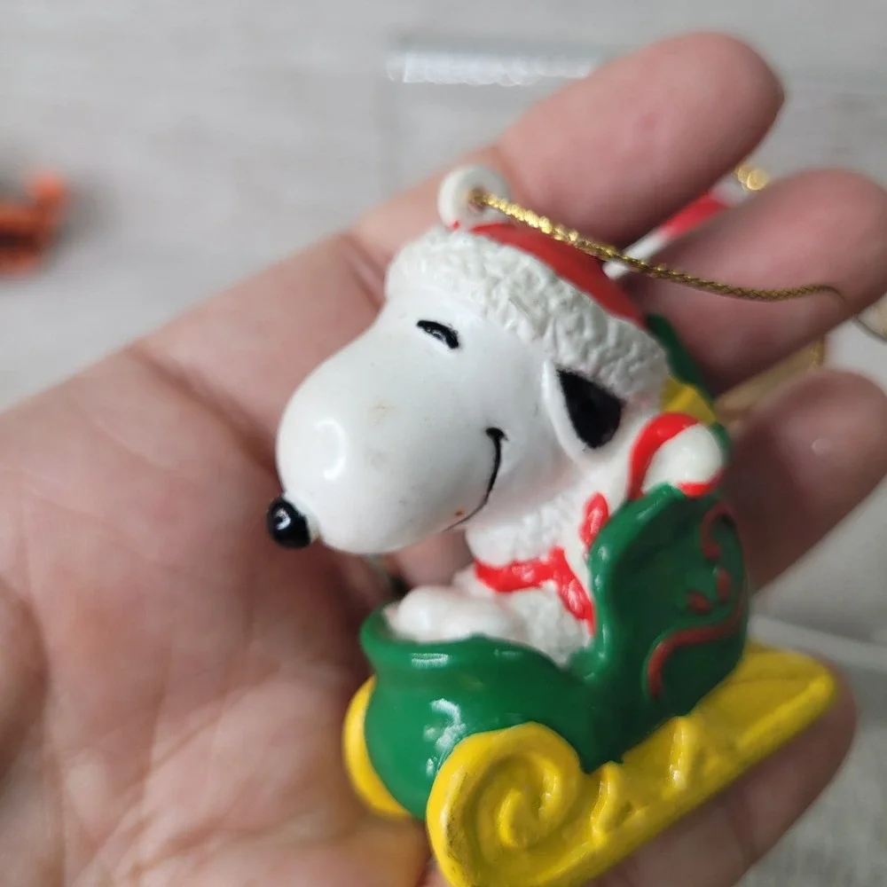 Vintage Peanuts Snoopy Charlie Brown Christmas Ornament 5pc Kurt Adler Figurine